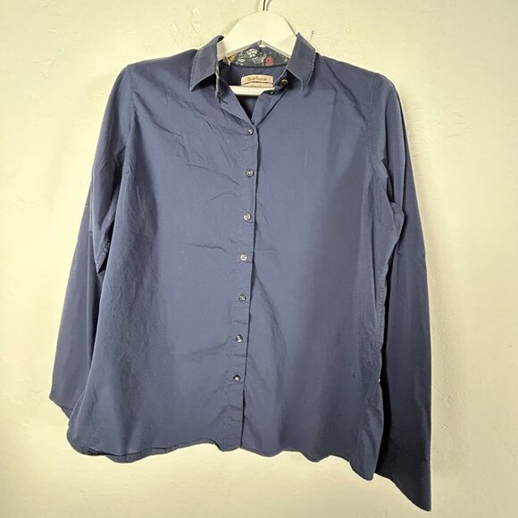 Barbour Womens Parceval Shirt Navy Button-Down Long Sleeve Casual Lightweight - Picture 1 of 10